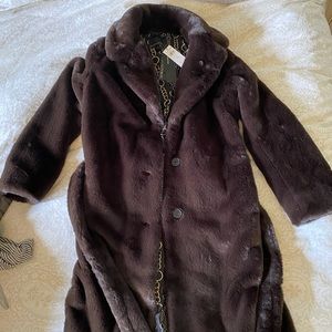 Faux fur banana republic coat
